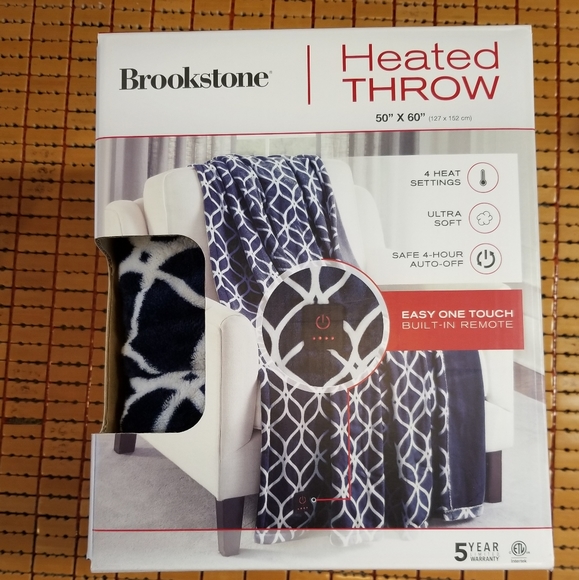 Other Brookstone Heated Throw Blanket 5x60 New Poshmark